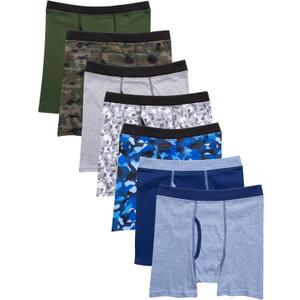 Hanes Boys' and Toddler Underwear, Comfort Flex and ComfortSoft Boxer Briefs, (Large, Assorted - 7 Pack)