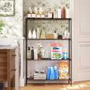 FDW | 4-Tier Wire Shelf | 35" x 13" x 53" | Black
