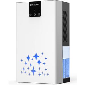 Dehumidifier, 95 OZ Water Tank Dehumidifiers for Home, 1000 sq. ft. Dehumidifier for Basement Bathroom Bedroom with Auto Shut Off, 7 Colors LED Light, Quiet Dehumidifiers with Sleep Mode, White