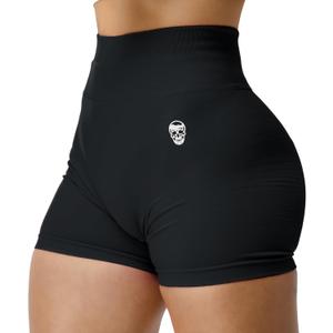 Gymreapers Infinity Seamless Workout Shorts High Waist Biker Shorts for Women Athletic Gym Running Pilates Yoga Sport Short (Large, Black)