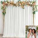 White Backdrop Curtains Wedding Background Drapes White Drapes for Backdrop Decoration Photography Video Studio Props 10x12ft TAYNSDJ140 (W5' x H12'2 Panels)