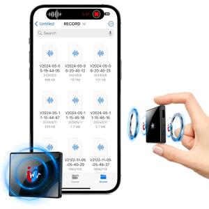 128GB(9800 Hour) 2-Sides Magnetic Voice Recorder, Recording Device with Al-Triple Noise Cancellation, Voice Activated Recorder 90 Days Storage Capacity, MP3 Form Audio Recorder, for Meetings Intervie