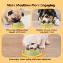 Slow Feeder Dog Lick Bowl for Liquid Treats, Rolling Ball Treat Dispenser, Anti-Slip Enrichment Feeder for Bone Broth, Yogurt & Wet Food, for Small & Medium Dogs & Cats (Beige)