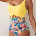 Eomenie Women's One Piece Swimsuit Tummy Control Slimming Bathing Suit Cutout Tie Knot Swimwear, Size: M