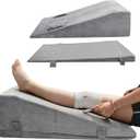 Adjustable Height Leg Elevation Pillows for After Surgery Foam Knee Surgery Pillow with Handles and Velvet Cover Foot Wedge Pillow for Legs Swelling and Blood Circulation