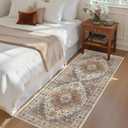 Madane Hallway Runner Rug - 2x5 Rug Runner Washable Runner Rugs Non-Slip Low-Pile Kitchen Runner Rug Laundry Room Rug Throw Carpet for Entrance Bedroom Living Room (2'x5', Turmeric/Grey)
