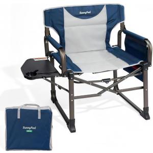 SUNNYFEEL Oversized Camping Directors Chair for Adults with Side Table, 21"x25"x37"