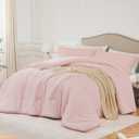 King Comforter Set Blushpink,3PCS Soft Lightweight Breathable Bedding Comforter Sets for All Season, King Size(104''90'' Comforter & 2 Pillowcases)