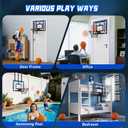 24" x 16" Indoor Large Basketball Hoop Toy - Upgraded Adjustable Height Basketball Hoop Over The Door with Complete Accessories, Basketball Toys Christmas Birthday Gifts for Kids & Adults