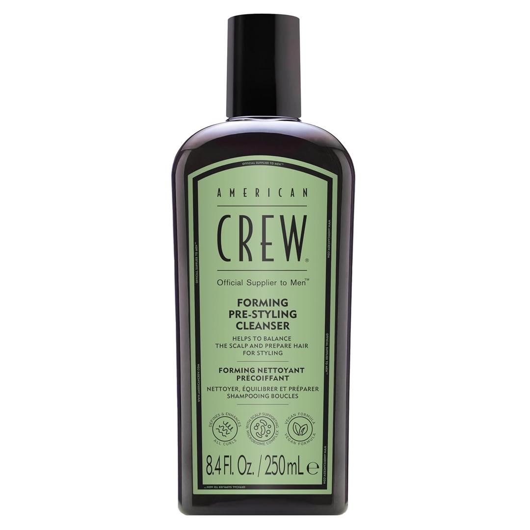 AMERICAN CREW Men's Pre-Styler Forming Shampoo for Textured & Curly Hair, Anti-Frizz & Curl Defining, With Jojoba Oil, Vegan, 8.5 fl oz