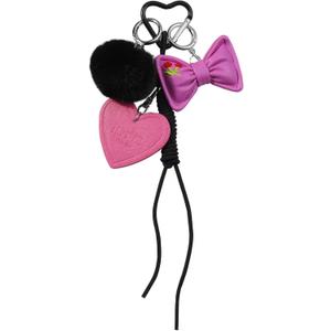 Designer Rope Bag Charms, Dopamine Bow and Heart Charms, Braided Plush Keychains for Handbag Purse Backpack Bag Accessories