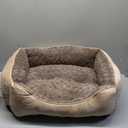 MeowMua Dog Bed for Small Medium Dogs, Cat Bed for Indoor Cats. Washable Orthopedic Dog Bed. Removable Sleeping Mat, Durable Pet Bed with Anti-Slip Bottom (Camel, Small) (20.0"L x 19.0"W x 6.0"Th)