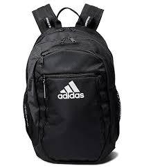 adidas Defender Sports Backpack with Shoe Compartment, Soccer Bag, Black/White, One Size
