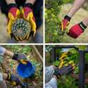 Gardening Gloves for Women and Men, Touchscreen Sheepskin Leather Garden Work Glove for Flex Breathable Yard Working (Medium (Pack of 1), Red)