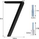 House Address Numbers - 5 Inch Floating House Numbers With Nail Kit And Instructions Easy To Install, High Gloss Black Number 7