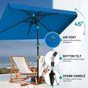 AreShark 6.5 x 10 FT Rectangular Valance Patio Umbrella, Outdoor Umbrella with Tilt and Crank, Market Table Umbrellas W/ 6 Ribs UV Protection for Garden, Deck, Backyard and Pool, Royal Blue