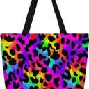 Canvas Tote Bag With Zipper for Women Large Casual Shopping Grocery Shoulder Handbag, Size is 15 × 13.5 × 5.1 inches, weight 0.45 lb. 