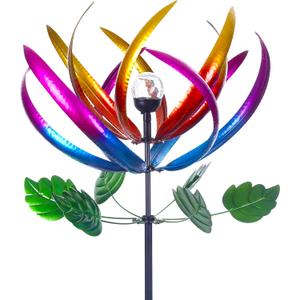 Wind Spinner for Garden and Yard - Large Metal Kinetic Wind Sculptures for Outdoor Decor Multi-Color olar Powered Glass Ball - Garden Decoration - 80 Inches Tulip Yard Art