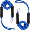 4FT Bungee Dock Line, Shock Absorbent Mooring Rope with Stainless Steel Clip, Build in Snubber, Boat Accessories Anchor Line for Boats Jet Ski SeaDoo Pontoon Kayak Canoe PWC, Navy Blue 2Pack
