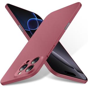 Bastmei for iPhone 16 Pro Max Case Gravel Wine Red | Minimalist Phone Cases, Extremely Light, Ultra-Light, Slim, Camera Protection, Hard PC Covers, Thin Case, 6.9", 2024