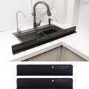 Acrylic Sink Splashbacks - Water Splash Guard for Kitchen, Island and Bathroom Countertop Magnetic Film Attachable Sheet Splashbacks Black Acrylic (Frosted)(17.5x1.2x3.3in) (2pcs)