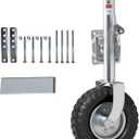 Trailer Jack with Pneumatic tire, 13.38in Beach Boat Trailer Jack Wheel, Heavy-Duty Bolt-On Swivel Tongue Jack, 2000lb Capacity, 10.2in Vertical Lift