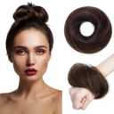 Human Hair Messy Bun, 100% Real Hair Bun Extensions for Women,Natural Wavy,1 Count#-02 Dark Brown