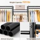 HOMIDEC Wardrobe Closet, 4 Hanging Spaces Portable Clothes Rack,Free Standing Closet Organizer and Storage System with Hanging Rods,Clothing Rack Suitable for Cloakroom,Bedroom,Entrances,etc.Black