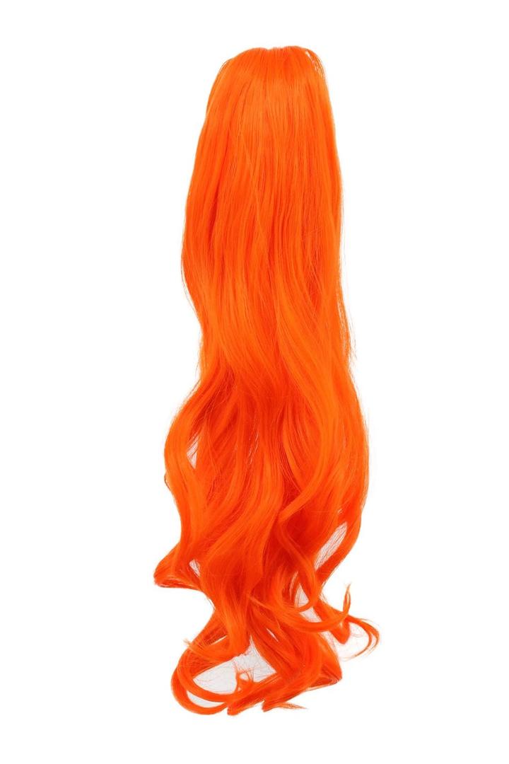 karlery Curly Clip In Thick Claw Drawstring Ponytail Multi-colored Hair Pony Tail Hair Extension (Orange)