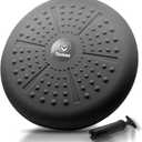 Tumaz Wobble Cushion - Wiggle Seat to Improve Sitting Posture & Stay Focused for Sensory Kids, Balance Disc to Core Strength & Flexible Seating [Extra Thick Balance Board, Pump Included Wobble Board] (13. Black)