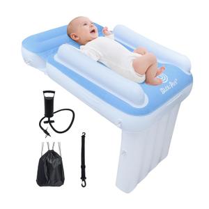 Kids Bed Airplane, Inflatable Toddler Bed for Kids Seat Extender, Toddler Plane Beds with Sides Pump Belt, Air Mattress Fits Seats of Flight, Car, Train