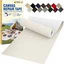 Canvas Repair Tape, 3 Inch Waterproof Heavy Duty Fabric Tape for Furniture, Self Adhesive Canvas Repair Patches for Boat Covers, Sofas, Tents, Louge Chairs, Canopy, Awning Ivory White