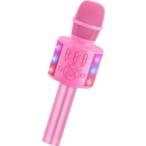 Amazmic Toys for Girls, Kids Karaoke Microphone Toddler Microphone for Kids with Lights, Birthday Gift for Girls, Boys Toy Age 3 4 5 6 7 8 9 10-14+(Pinkcolor)