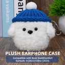 Plush Case Cover Compatible with Bose QuietComfort Earbuds II (2022) / Ultra (2023) Handmade Knitted Cartoon Creative Funny Cute Earbuds Headphone Cases (BG+Dark Blue,for Bose QC II&Ultra2023)