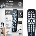 GE Universal Remote Control for Samsung, Vizio, LG, Sony, Sharp, Roku, Apple TV, RCA, Panasonic, Smart TVs, Streaming Players, Blu-ray, DVD, 3-Device, Black, 34456