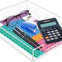 Tasybox Acrylic Letter Paper Organizer, Clear Desk Organizer Tray Stackable Desk Accessories Tray for School Home Office Supplies