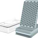 WIBIMEN Mini Ice Cube Trays, 0.55 Tiny Pebble Ice for Iced Coffee & Cocktails, Fast Chill, Easy Twist Release, Stackable with Lid & Storage Bin (2 Pack, Blue)