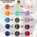 100% Polyester Flat Waxed Threads, 150D/0.8mm, 270Yards/247m. All-Purpose Threads Hand Sewing Leather Projects and Crafts. (Black)