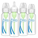 Dr. Brown's AntiColic Options+ Narrow Glass Baby Bottle with Level 1 Slow Flow Nipple, BPAFree, 8 oz/250 mL, 0m+, 4Pack 