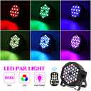 Stage Lights 36 LED Par RGB DJ LED Par Lights Uplights Remote & DMX Controlled Sound Activated Auto Play Uplights for Wedding Birthday Christmas Holiday Music Show Dance Party Stage Lighting (A-1PC)