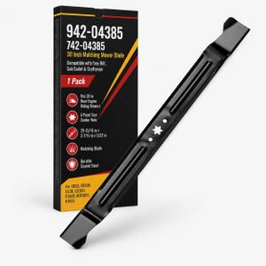 942-04385 742-04385 30 Inch Mulching Mower Blade Compatible with Troy-Bilt TB30 TB30R, Cub Cadet CC30 CC30H, Craftsman R1000 RER1000 R1500 Rear Engine Riding Mowers, 6 Point Star Center Hole, 1 Pack