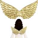 BOSREROY Sequin Angel Wing Costume Accessory - Sparkly Cosplay Wings for Adults and Kids, Perfect for Party, Halloween, Festivals, and Dance Performances, 17.7×8.8 in
