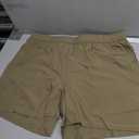 2 x ODODOS Men's Athletic Shorts with Pockets 5" Quick Dry Lightweight Workout Gym Running Shorts, Tan, X-Large