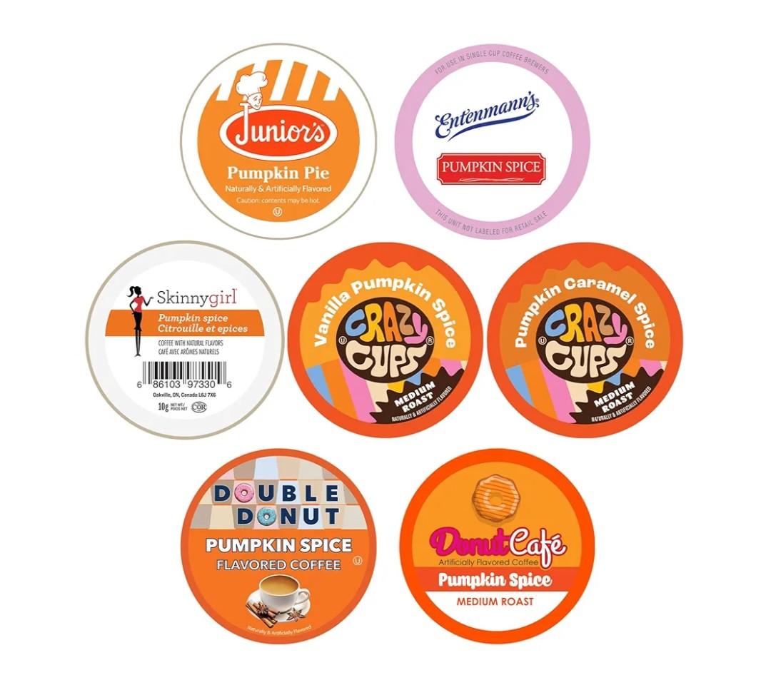 Perfect Samplers Pumpkin Spice Coffee Pods Variety Pack, Medium Roast Fall Coffee for Keurig K Cups Machines, Pumpkin Party Sampler, 40 Count