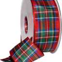 Morex Ribbon Edinburgh Ribbon, Scottish Heritage Family Colors, Christmas and Wedding Decorations, Plaid, 1.5 Inch by 27 Yards, Royal Stewart