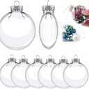 6 PCS DIY Christmas Clear Plastic Decorative Balls- 80mm/3.15inch Fillable Ornaments Clear Plastic Ball Decor for Crafts, Christmas Tree Decoration Xmas decorm, Halloween, Birthday, Wedding Decor
