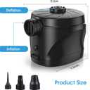 Electric Air Pump for Mattress, Battery Powered Portable Airbed Camping inflatables Paddling Pool Beach Toys, Inflate Deflate air Pumps with 3 Nozzles Quick-Fill Pump/Blow up
