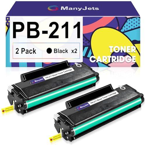 ManyJets PB-211 Toner Cartridge Replacement for Pantum PB-211 Black PB 211E PB211EV Toner Cartridge Compatible for Pantum P2500W P2502W M6550NW M6552NW M6600NW M6602NW (2-Pack,Black)