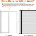 Magnetic Screen Door Fits Door Size 42" x 96", Screen Size 44" x 97", Reversible Left Right Side Opening,Top Middle Anti-Tearing Mesh Net Curtain with Magnet,Black