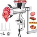 Meat Grinders Manual Mincer - Manual Meat Grinder For Home Use Sausage Maker & Burger Patty Stuffer with Table Clamp, Hand Operated Kitchen Tool for Homemade Pork, Beef, and Sausage - Easy to Clean